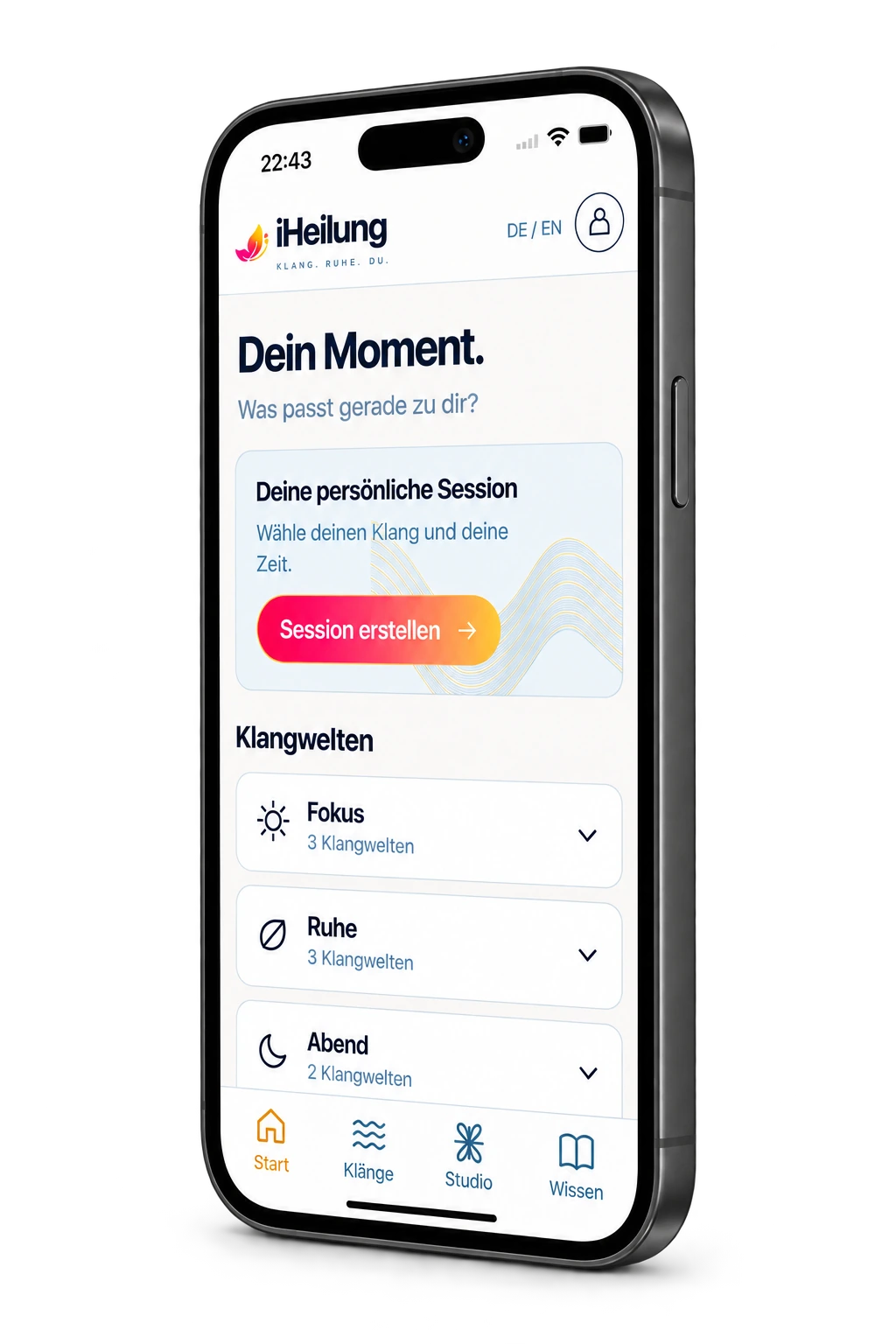 iPhone mit der hellen nativen App